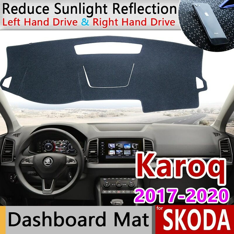 لسكودا Karoq 2017 2018 2019 2020 مكافحة زلة حصيرة لوحة الغلاف سادة ظلة Dashmat السجاد المضادة للأشعة فوق البنفسجية اندفاعة سيارة اكسسوارات البساط