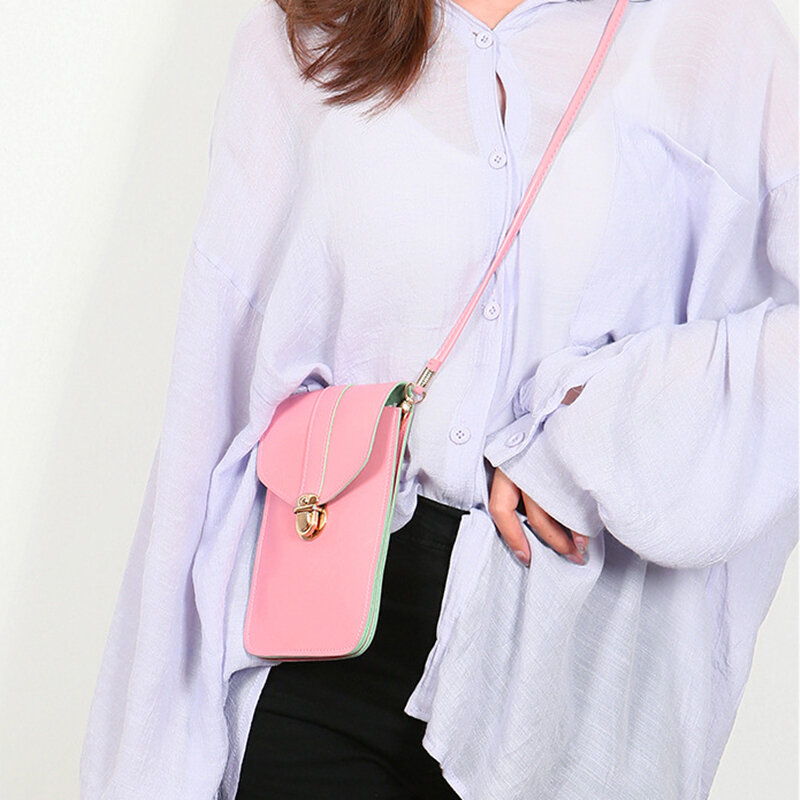 Borsa a tracolla staccabile alla moda da donna con tracolla staccabile borsa portamonete Mini borsa a tracolla Color caramella per donna