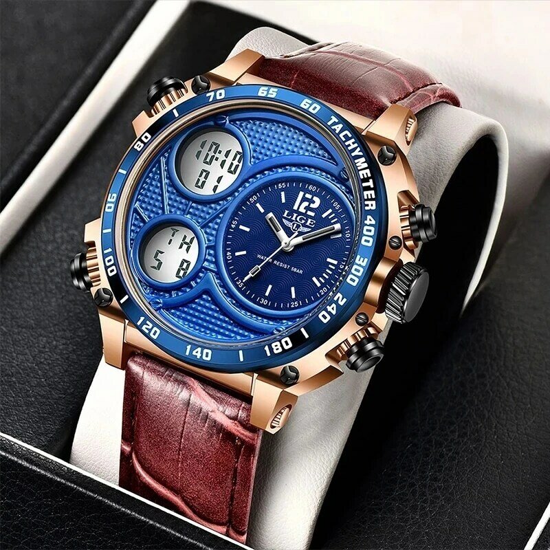 2021 LIGE Sports Watch uomo Top Luxury Brand orologio da polso impermeabile uomo quarzo analogico militare orologi digitali Relogio Masculino