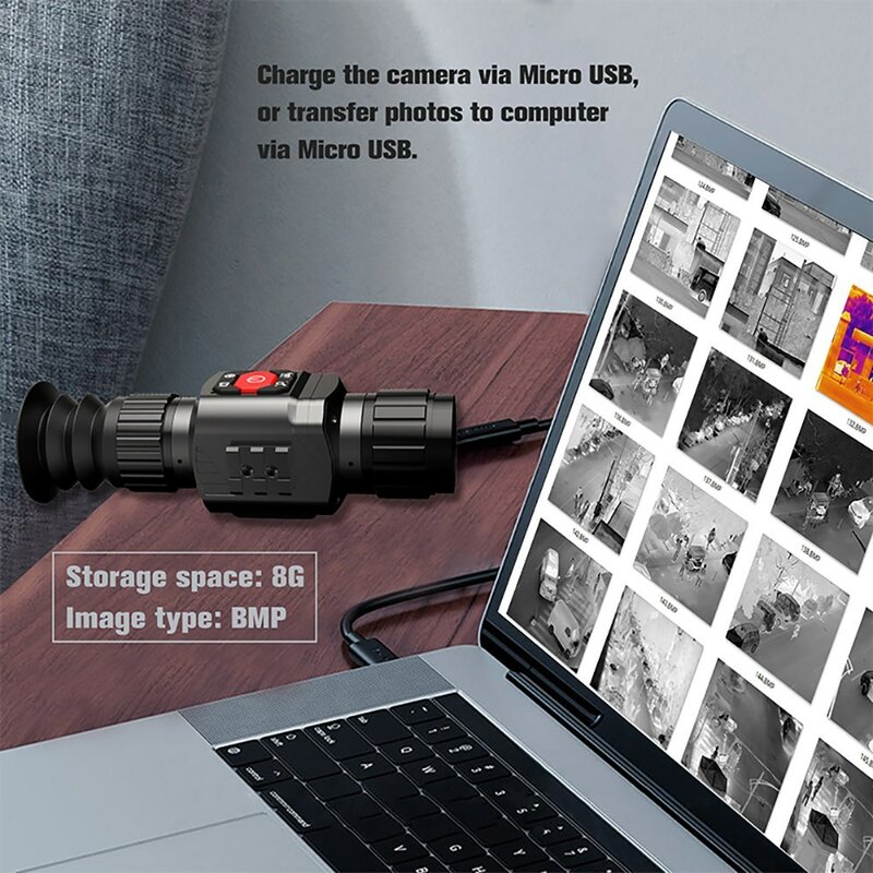 Termocamera Hti per la caccia HT-C8 visione notturna a infrarossi con obiettivo a infrarossi per fotocamera termica con messa a fuoco regolabile all'aperto