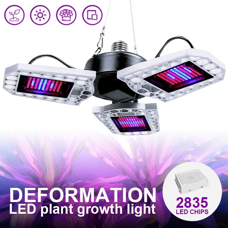 Lumière LED repliable et étanche pour la croissance des plantes, E27, supplément lumineux pour la plantation dans une serre