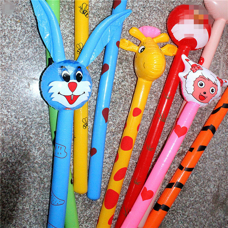 Animal inflable de dibujos animados para bebés y niños, martillo largo sin arma, palo, juguetes aleatorios, 1 pieza, 20 estilos, 120cm