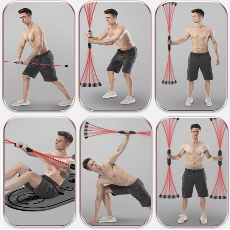 Unisex Portable Sports Tremor Fitness Yoga Removable Fat Burning Lose Weight Training Elastic Bar Gym Home Anti-vibration Stick