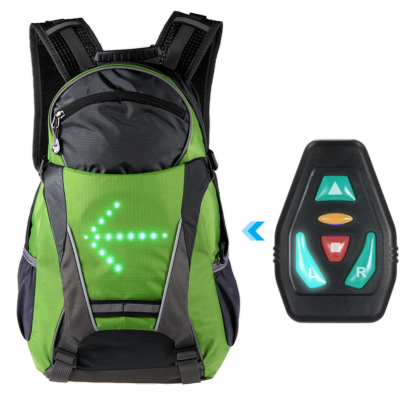 Mochila de seguridad al aire libre para montar en bicicleta, bolsa reflectante de 18L con luz LED intermitente, para escalada, senderismo y ciclismo