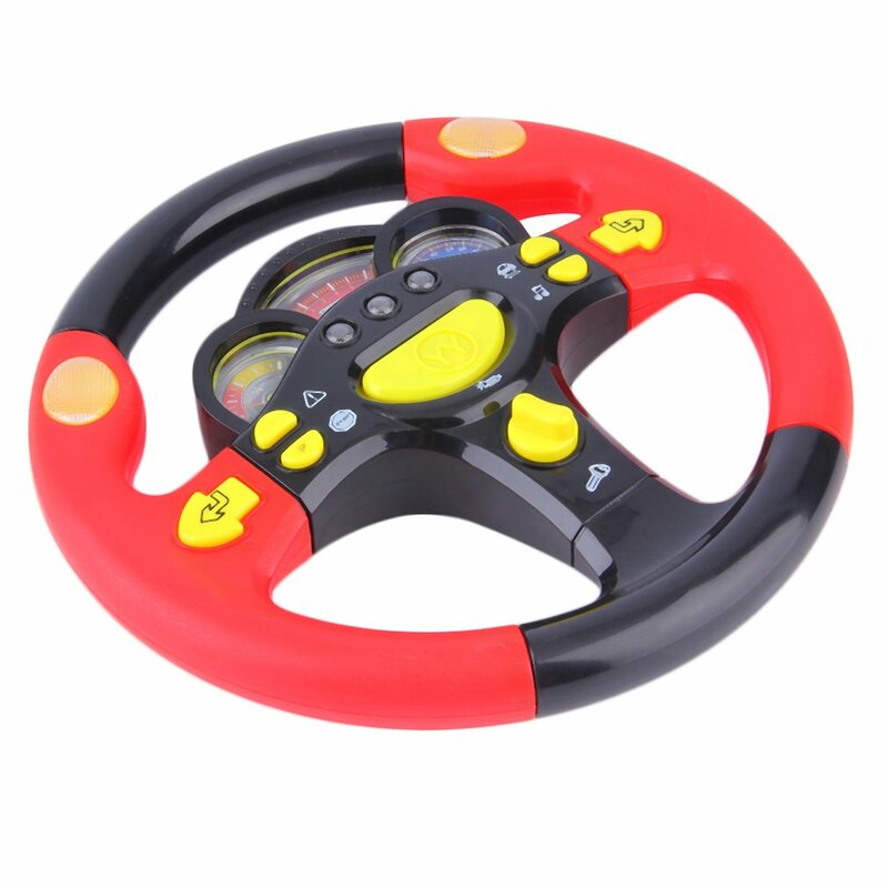 Children'S Steering Wheel Toy Baby Childhood Educational Driving Simulation With Flashing Lights & Sound Effects