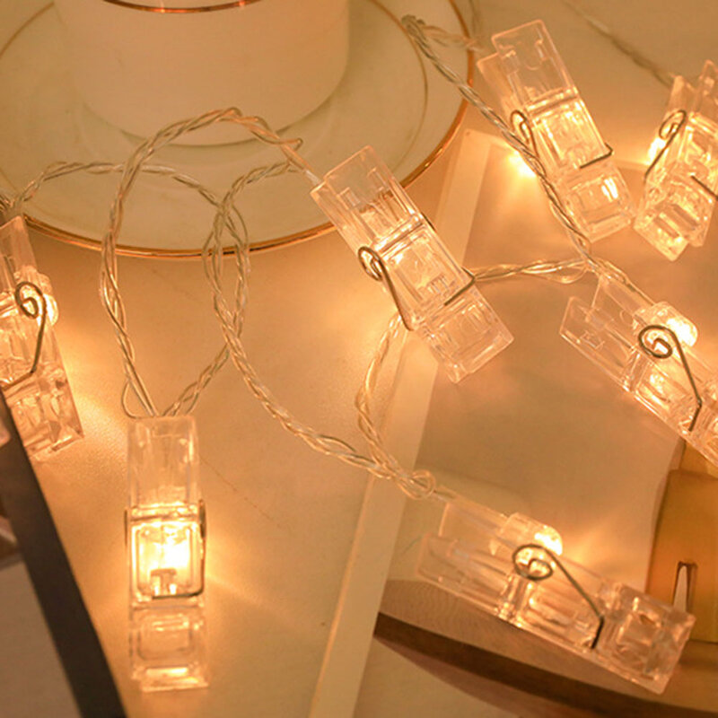 Guirlande lumineuse LED à Clip Photo, 2/3/4/5m, 8 Modes, féerique, décoration de noël, maison, fête, mariage, saint-valentin