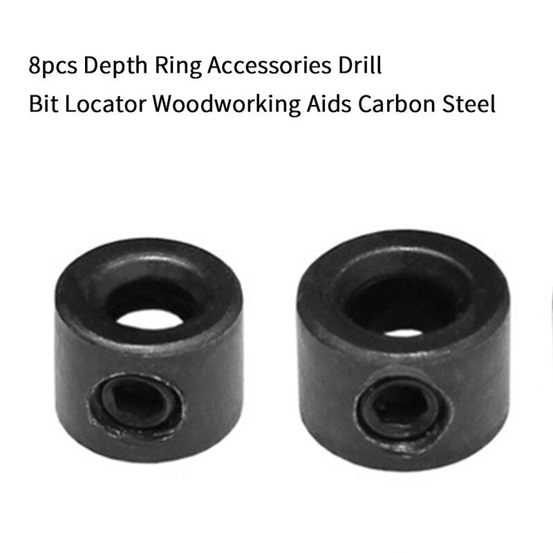 8 pces limitado carpintaria aids fácil instalar profissional universal broca localizador de profundidade anel positioner 3mm a 16mm