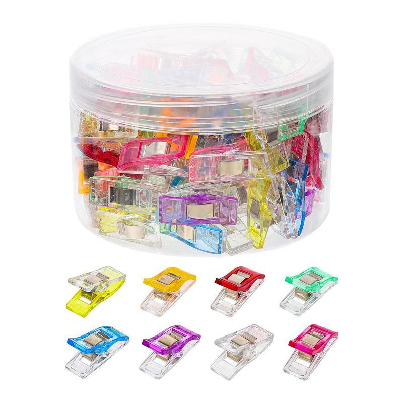 100 Pcs clip da ufficio a forma di bordo adorabili clip in plastica trasparente per studenti (colore casuale)
