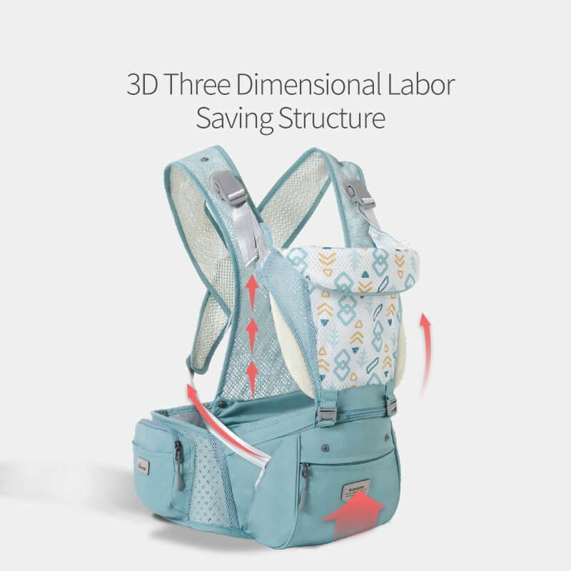 Sunveno-portabebés ergonómico y transpirable, portabebés con cabestrillo tipo canguro, soporte para bebé, herramienta de cintura para asiento de cadera, equipo de viaje para bebé en verano