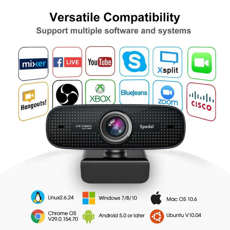 Spedal – Webcam C922 Full HD 1080P avec trépied, Microphone intégré, caméra de Streaming pour ordinateur portable