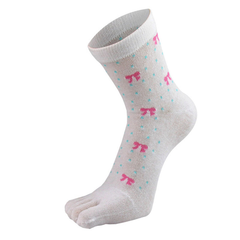 Toe Socks Women Girl Five Finger Socks For Woman Combed Cotton Bowknot Socks With Toes Novelty Breathable Short Socks Brand