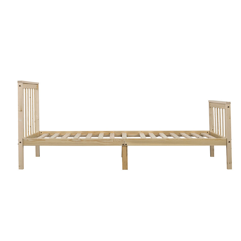 Panana Pure Solid Wood Single Bed Children's Sheet Bed 3FT Wooden Bed White / Natural for Boys and Girls Nordic Teenagers