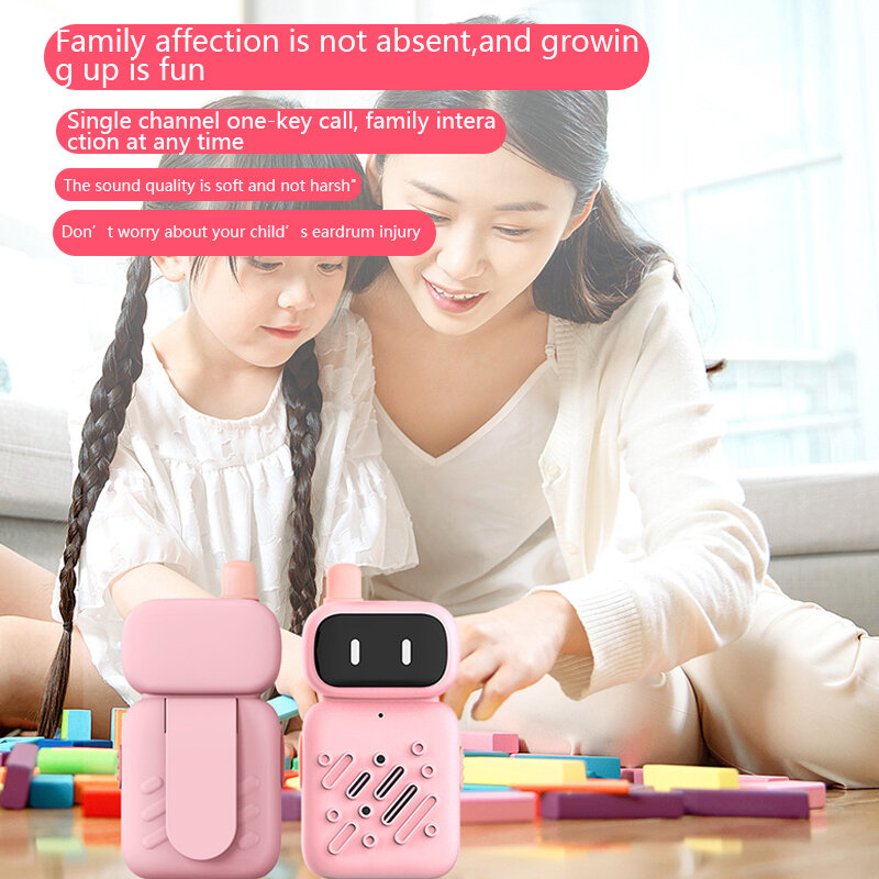 Walkie-talkie portable sans fil, nouveau jouet interactif éducatif parent-enfant, communication sans fil, 1 km, pour l'extérieur et l'intérieur, 2 pièces