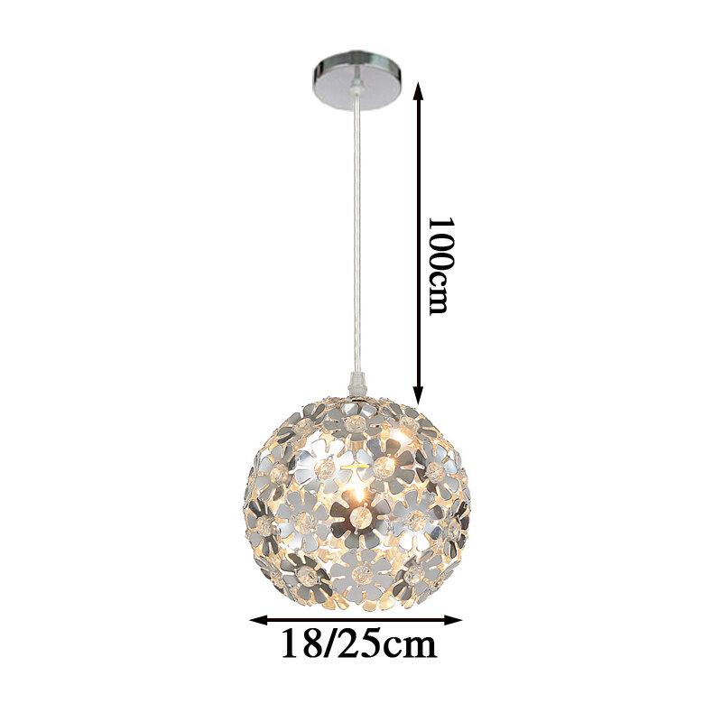 Schöne Silber Blume Kristall anhänger lichter Leuchten Aluminium Hängen Anhänger Lampe Kristall Licht für Esszimmer Schlafzimmer