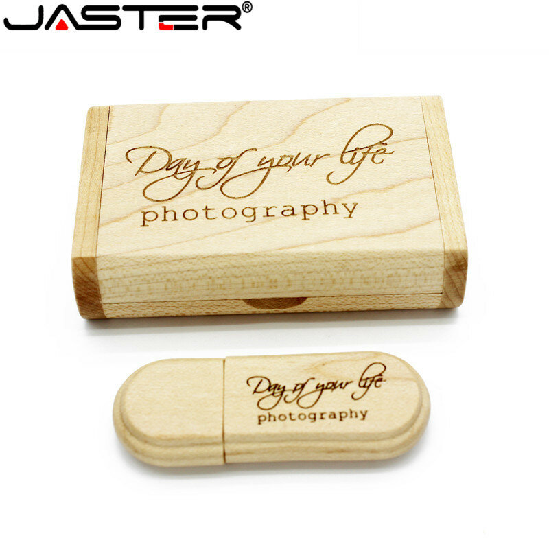 Jaster pendrive de madeira com logo do cliente, caixa de pendrive 4gb 8gb 16gb 32gb 64gb 128gb flash drive de memória flash drive