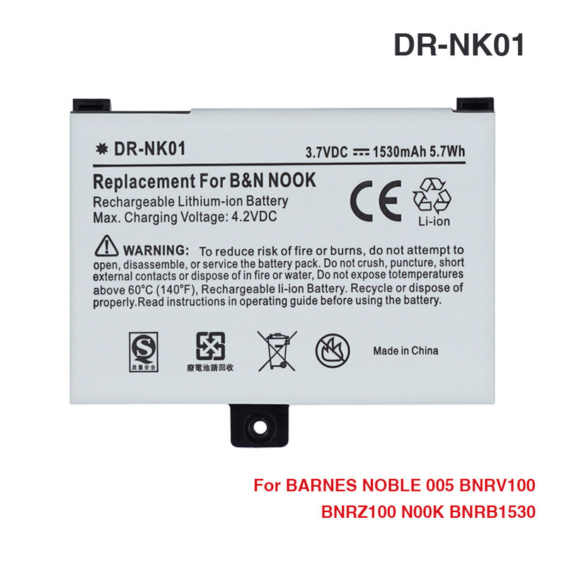 DR-NK01 Batterij Voor Barnes Noble 005 BNRV100 BNRZ100 N00K BNRB1530 Pocket Book Pro 602 612 903 912 902 Airpaper 50T