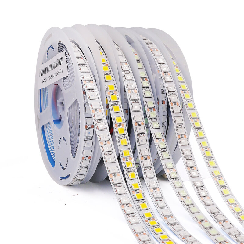 Tira de luces LED Flexible para decoración del hogar, cinta de diodo impermeable de 12V, Leds 5054/M, 5m, 120