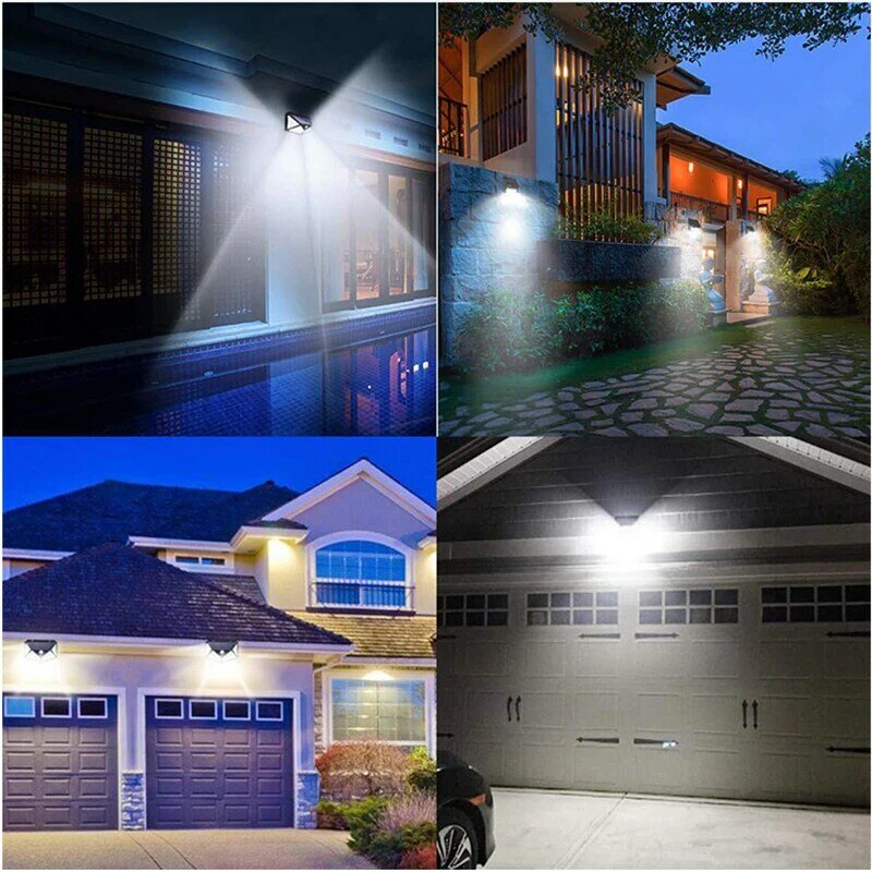 3 modos de luz LED 100 colector Solar luz al aire libre patio iluminación humanos detección de movimiento Jardín de la casa a prueba de agua al aire libre linterna