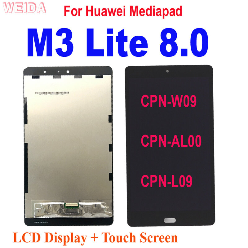 Tela lcd para medimediapad m3 lite, tela de lcd de 8.0 polegadas para mediapad, mesa digitalizadora de aaa