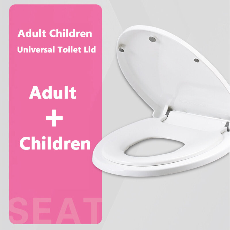Asiento de inodoro con cubierta de entrenamiento para niños y adultos, asiento de inodoro con orinal de Material PP, asientos dobles, seguro y práctico, con forma de U V