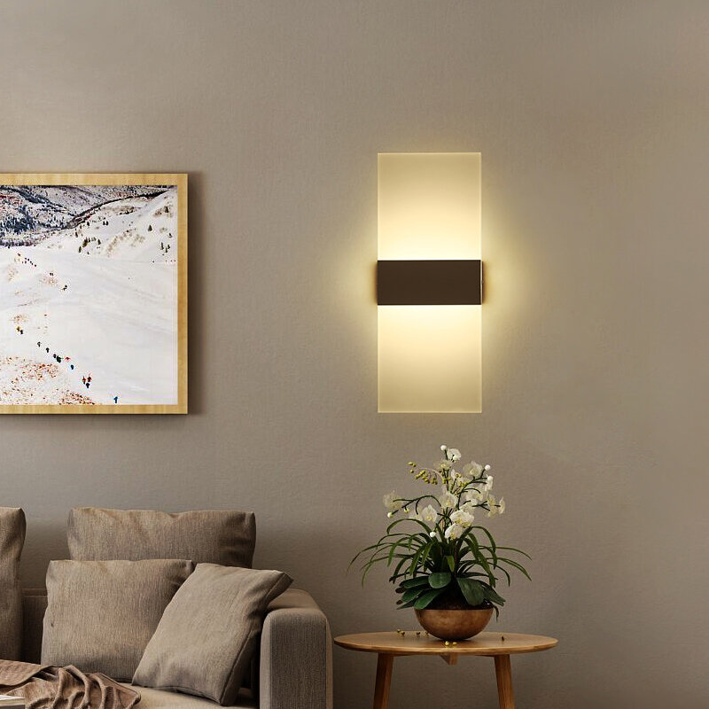 Led elegante lâmpada de parede quarto cabeceira escadas corredor luz parede simples 110v 220v decorativa