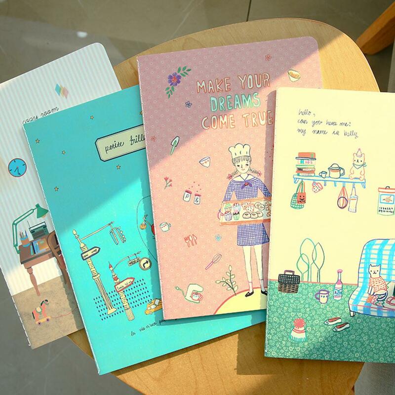 สมุดบันทึกโน้ตบุ๊ค4ชิ้น Mini Diy Memo Kawaii Notepad เด็กเกาหลีเครื่องเขียน248*173มม.B5กระดาษคู่มือ To เพื่อนร่วมชั...