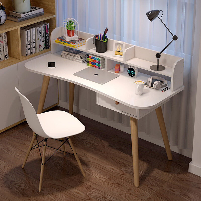 Escritorio de madera maciza para ordenador, mesa sencilla para dormitorio, para el hogar, para estudiantes y niños