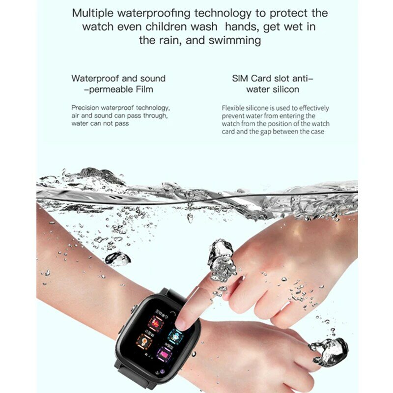 4グラムgpsトラッカースマート腕時計gps wifi場所体温ecg/ppgビデオ通話防水スマートクロック子供のためのT5S