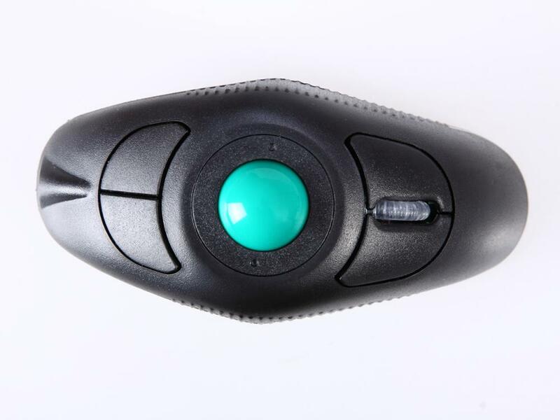 Bola de pista óptica USB, ratón inalámbrico para usar fuera de la mesa con puntero láser, ratón de mano Trackball