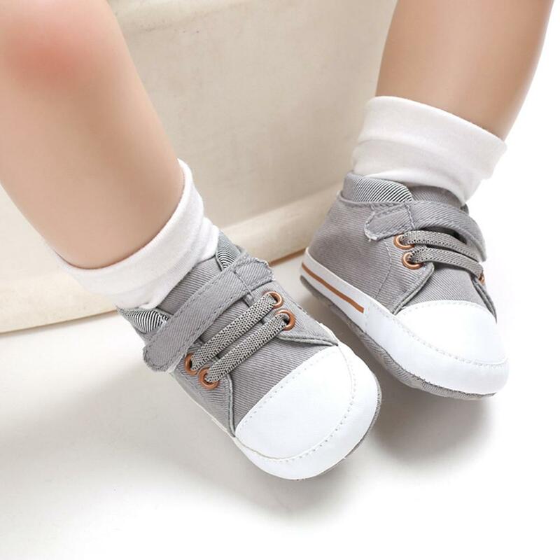 Mode bébé garçons à lacets loisirs anti-dérapant décontracté enfant en bas âge à semelles souples premiers marcheurs chaussures 0-18M