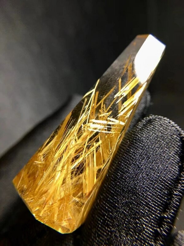 Ciondolo al quarzo rutilato in oro naturale genuino 43*17.3*15.4mm collana di cristallo moda gioielli rutilati AAAAAA genuino