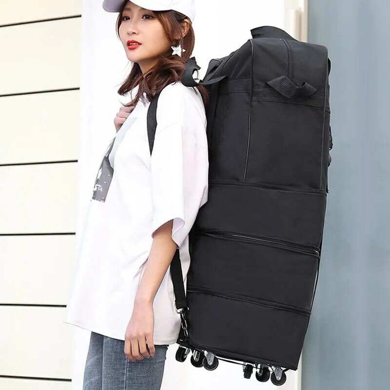 High Capacity Luggage Bag Study Abroad Universal Wheel Baggage Organizers Collapsible Long-distance Travel Clothes Storag Pouch