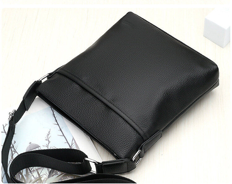 Men's Genuine Leather Shoulder Bag Head Layer Cowhide Cross body Bag Messenger iPad mini Bag Male Travel Bag Handbag Men