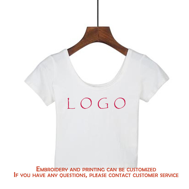Женская хлопковая футболка, белая однотонная рубашка с круглым вырезом и коротким рукавом, эластичная, до пупка, уличная одежда