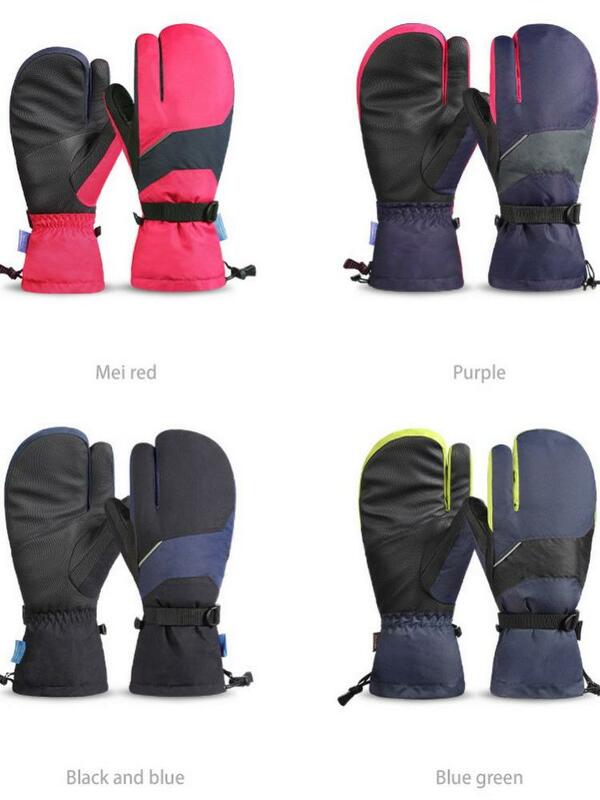 Autumn And Winter New Men'S And Women'S Outdoor Ski Gloves Plus Velvet Warm Touch Screen Riding Cold And Finger Gloves