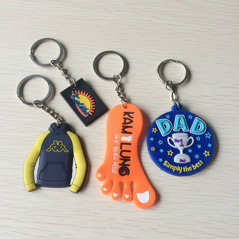 Personalized Custom Soft PVC Keychain Business Logo Customized Well Made PVC Key Chain Your Own Design Key Ring for Wholesale
