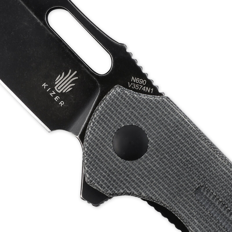 Kizer Camping Knife V3574N1 / V3574N2 Quatch 2021 New Folding Knife for Outdoor Kitchen with Micarta Handle Flipper EDC