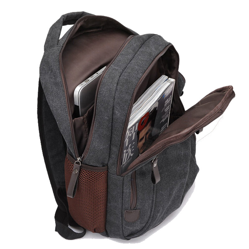 ผ้าใบกระเป๋าเป้สะพายหลังนักเรียนโรงเรียนกระเป๋าแล็ปท็อปขนาดใหญ่กระเป๋าเป้สะพายหลังแฟช...