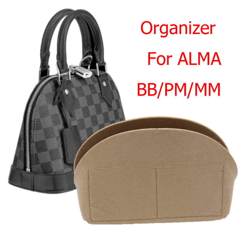 Para Alma BB bolsa de inserción organizador de maquillaje pequeño bolso de mano organizar bolso interior portátil cosméticos bing Shell bolsa organizadora Navidad