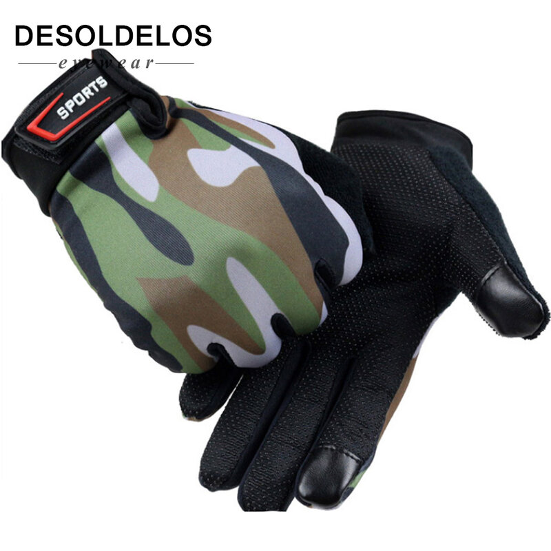 Guantes de dedo completo para pantalla táctil para hombre DesolDelos 2019, guantes de camuflaje antideslizantes para Fitness, guantes de muñeca para deportes al aire libre, mitones R016