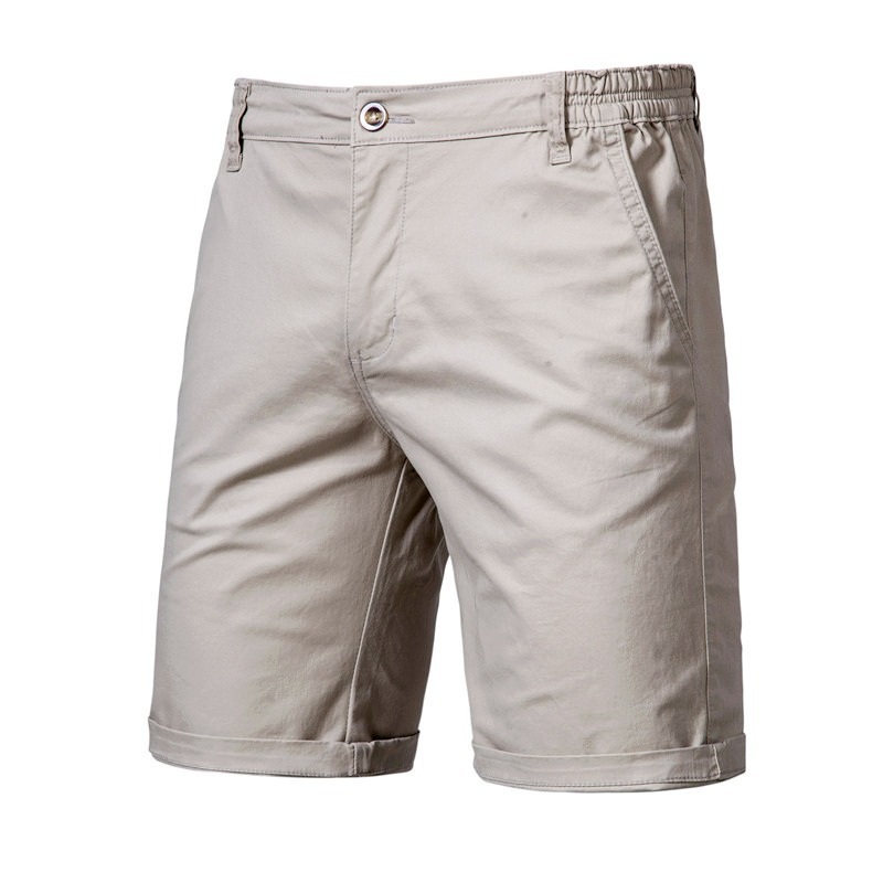 2020 Nieuwe Zomer 100% Katoen Solid Shorts Mannen Hoge Kwaliteit Casual Business Social Elastische Taille Mannen Shorts 10 Kleuren Strand shorts