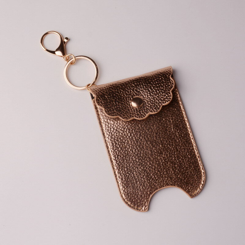 2021 New Fashion Perfume Bag Keychain for Women Men Trendy PU Leather Cute Wavy Leopard Rainbow Keychain Purse Small Bag