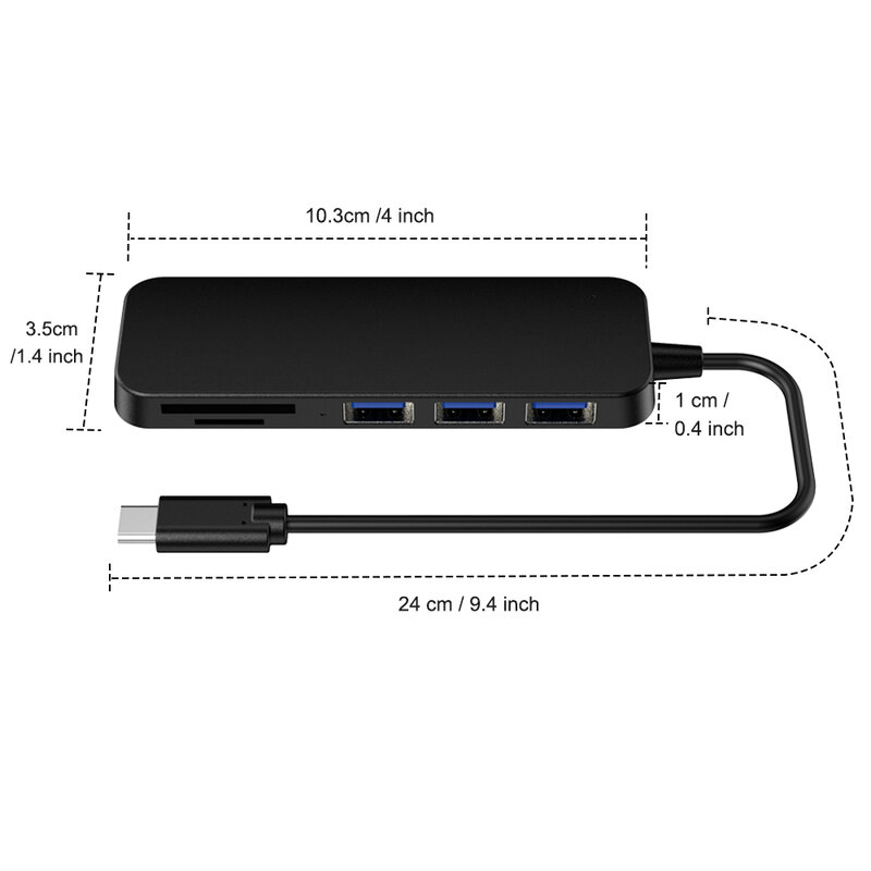 HUB USB C tipo C a Multi USB 3.0 TF/SD Card Reader adattatore per Splitter ad alta velocità di ricarica Micro per MacBook Pro/Air Laptop Tablet