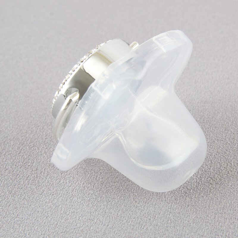 26 Initial Brief Silber Transparent Baby Schnuller mit Clip Neugeborenen BPA FREI Luxus Bling Dummy Schnuller Chupeta 0-12 monate