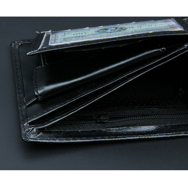 Carteiras de couro de negócios bifold carteira de couro id titular do cartão de crédito bolsos bolsa de moedas de bolso masculino carteiras para homem