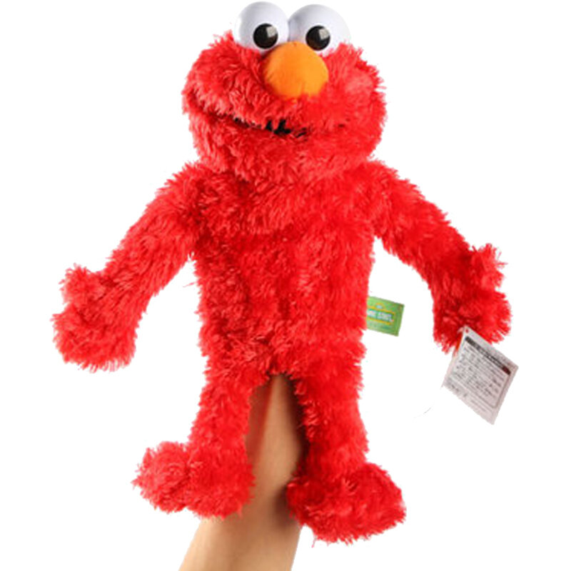 30cm Large Puppet Lovely Cartoon Elmo CookieMonster Oscar Sesame Street Soft Plush Toy Hand Puppet  Doll For Children Kids Gifts
