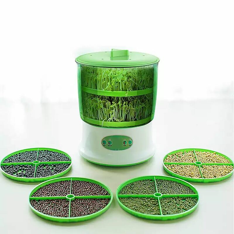 กะหล่ำปลีอาหารโปรเซสเซอร์อัตโนมัติไฟฟ้าเครื่องมัลติฟังก์ชั่สุขภาพ Bean Sprouts Growing 3ชั้น220V