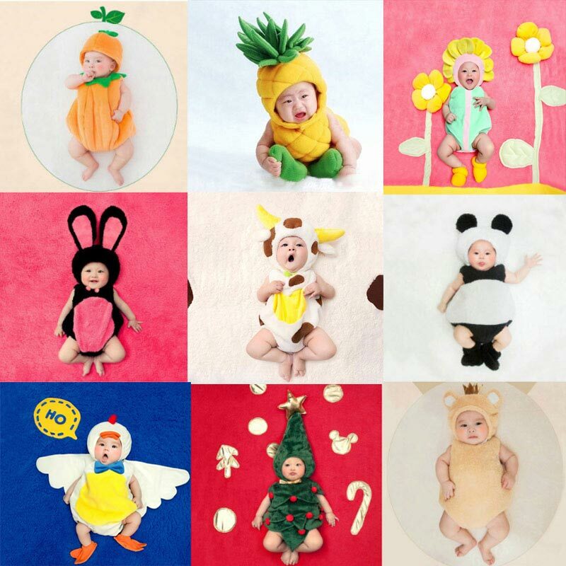 Noworodka fotografia rekwizyty motyw kreskówki odzież Baby boy dziewczyna zdjęcie ubrania dla dzieci studio akcesoria kostium dla niemowląt strój