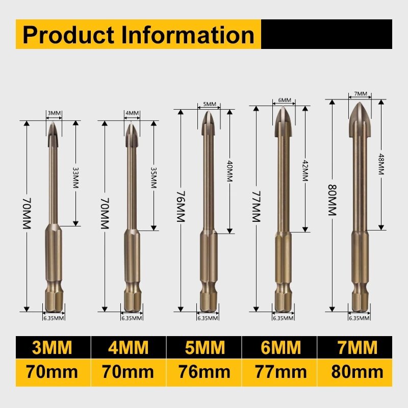 Efficient Universal Drilling Tool Drill Bit Set Thickened High Hardness Accessory Tool B2Cshop