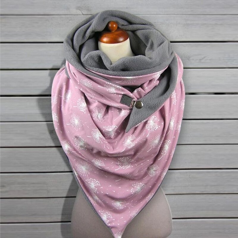 Scarves Women Soild Dot Printing Button Soft Wrap Scarves Shawls Head Face Neck Gaiter Outdoor Print Scarf Face Cover Scarves